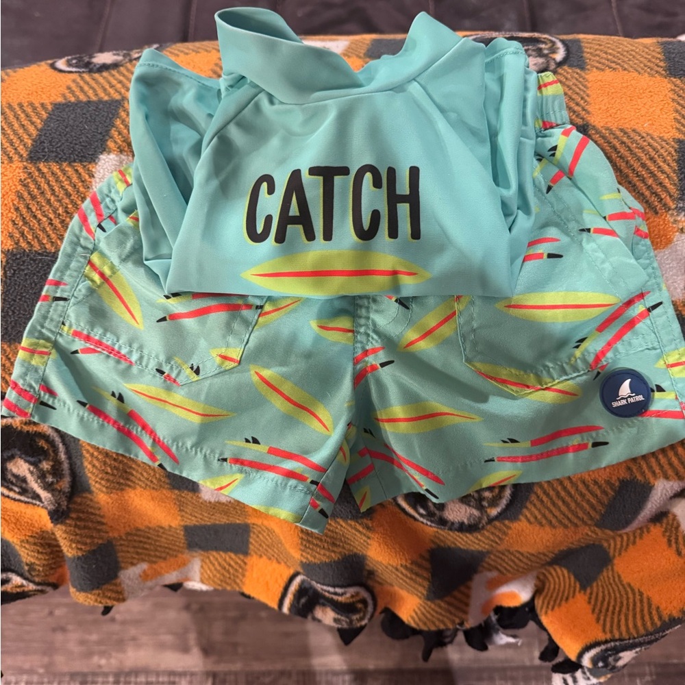 Catch Kids Swim Shorts - Blue and Yellow